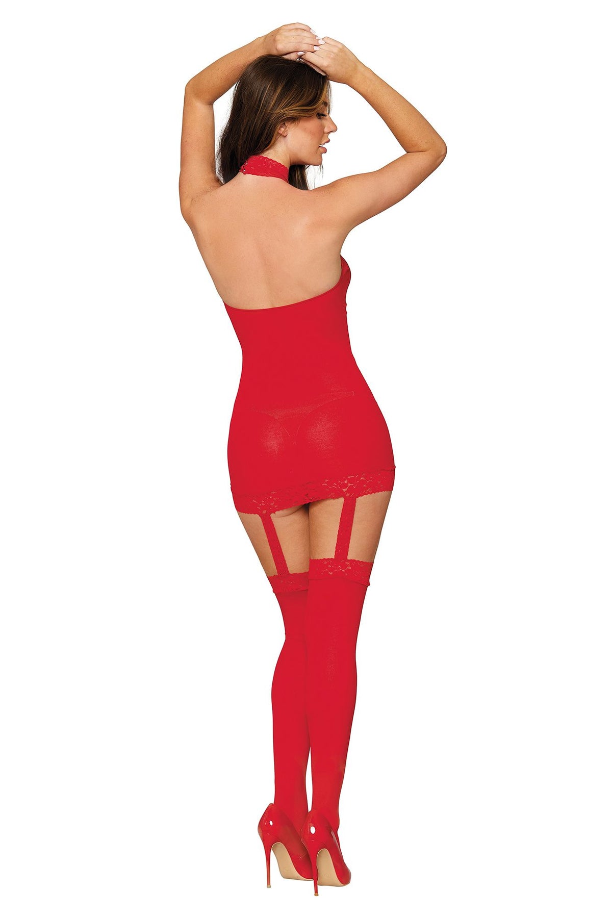 Sheer Garter Bodystocking with Thigh High Garter Dress Dreamgirl International