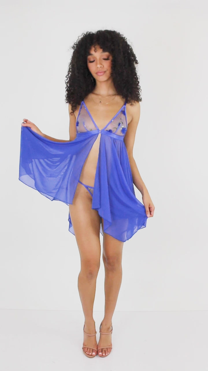 Ingrid Peek-A-Boo Sheer Babydoll - HauteFlair