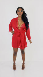 Dreamgirl Stretch Mesh Chemise & Robe Set