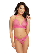 3-Piece Heart Mesh Robe & Bralette Set with Ruffle Details Dreamgirl International 