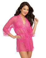 3-Piece Heart Mesh Robe & Bralette Set with Ruffle Details Dreamgirl International 