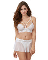 3-Piece Skirt, G-String, and Lace Bralette Set Bralette set Dreamgirl International One Size White 