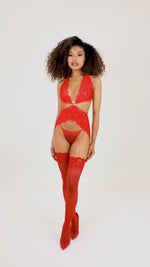 Dreamgirl Lace Chemise with Side Garters and G-string