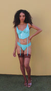 Dreamgirl Stretch Vinyl and Lace Bustier and G-string Set