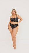 Dreamgirl Plus Size Galloon Lace Underwire Bustier & Panty