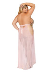 Belly-dancer themed teddy with attached open-front long skirt and coin trim headdress lingerie Dreamgirl International 