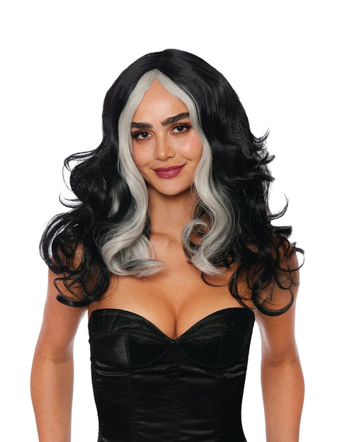 Black & Gray Color Blocked Wig Wig Dreamgirl 