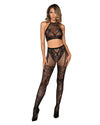 Bralette & Pantyhose Bodystocking Set with Knitted Lace Detail Bodystocking Dreamgirl International 