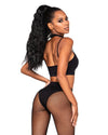 Bralette & Pantyhose Bodystocking Set with Snap Neck Closure Lingerie Set Dreamgirl International 