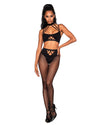 Bralette & Pantyhose Bodystocking Set with Snap Neck Closure Lingerie Set Dreamgirl International 