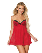 Contrast Lace Overlay Babydoll Babydoll Dreamgirl International 