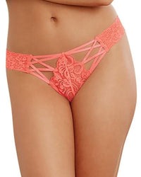 Criss-Cross Lace Panty Panty Dreamgirl International S Coral 