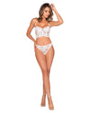 Cropped Bustier & G-String Set with Embroidered Heart Lace Applique Lingerie Set Dreamgirl International 