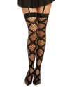 Diamond Net Thigh High Stockings with Large 'X' Design Detailing Thigh Highs Dreamgirl International 