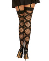 Diamond Net Thigh High Stockings with Large 'X' Design Detailing Thigh Highs Dreamgirl International 
