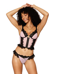 Diamond stretch mesh cropped bustier and G-string set Bustier Dreamgirl International 