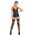 Double Layer Underwire Garter Slip Teddy with Snap Crotch & Front Zipper Detail Garter Set Dreamgirl International 