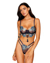 Dreamgirl Embroidery Mesh Underwire Bra and Strappy G-string Set g string Dreamgirl 
