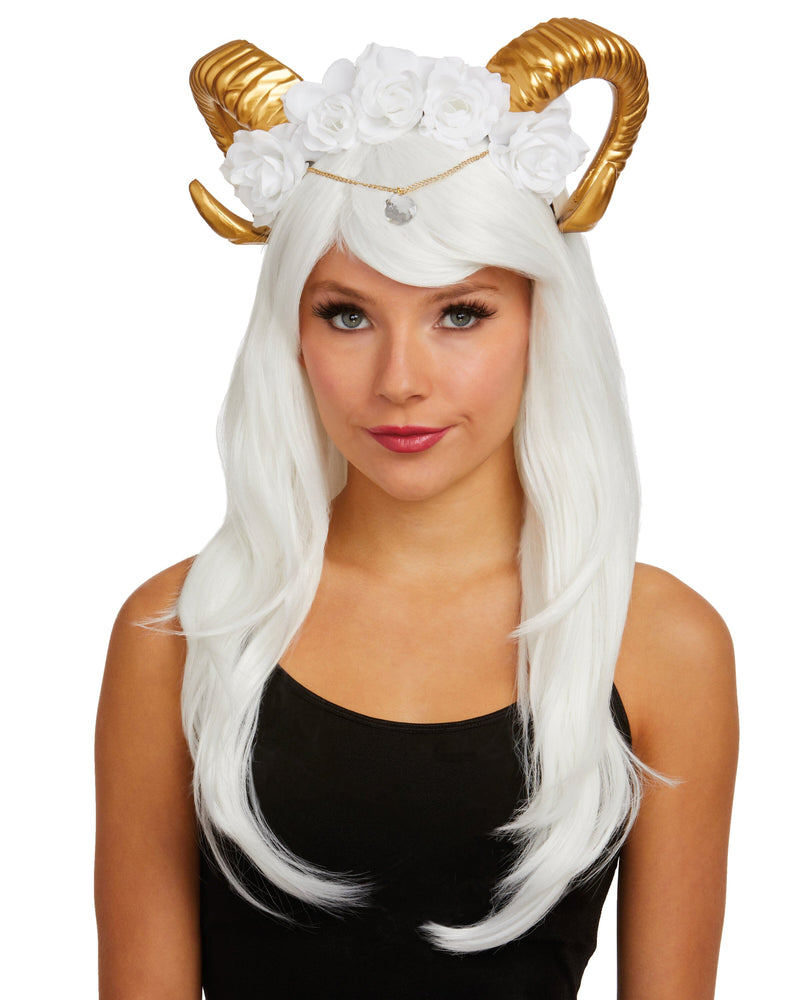 Dreamgirl Gilded Rams Horns Headpiece Women's Costume Dreamgirl 