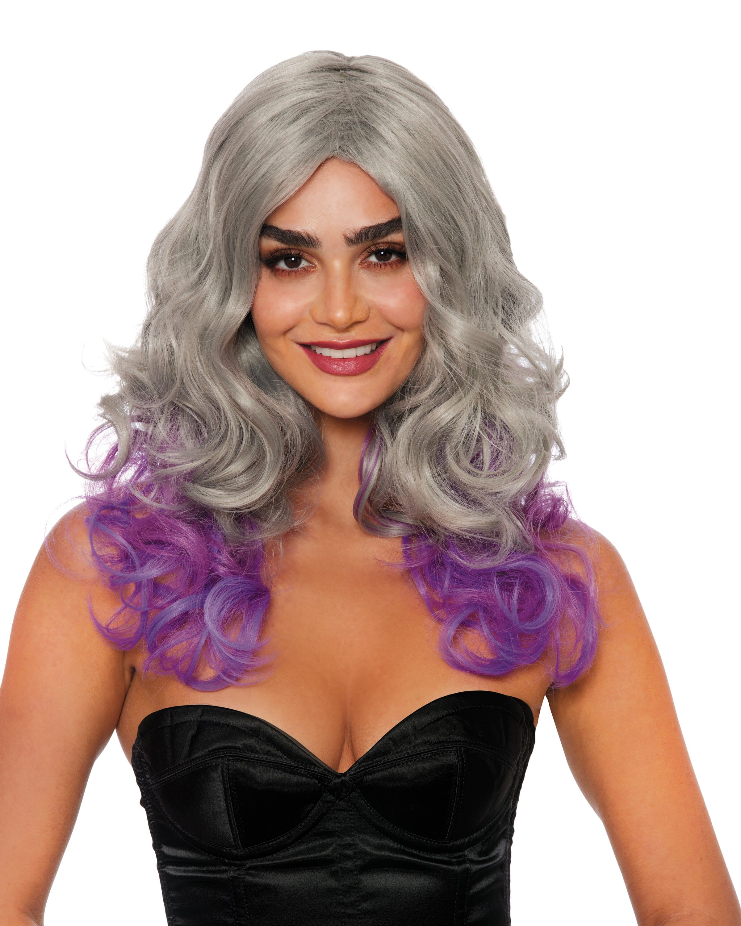 Dreamgirl Gray Wig with Lavender & Mauve Underlights Wig Dreamgirl 