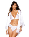 Dreamgirl Matte Satin Robe, Bralette, and Thong Set Bralette set Dreamgirl 