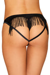Dreamgirl Microfiber Heart-Back Panty with Fringe Detail Panty Dreamgirl 
