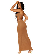 Dreamgirl Novelty Rib Knit Sleepwear Bra and Long Slip Skirt Set Sleepwear Set Dreamgirl 