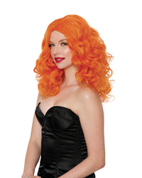 Dreamgirl Orange Big Curls Wig Wig Dreamgirl 