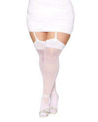 Dreamgirl Plus Size Sheer Thigh Highs with Rhinestone Seams and "Bride" Detailing Thigh Highs Dreamgirl