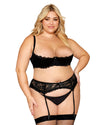 Dreamgirl Plus Size Stretch Lace Open Cup Underwire Shelf Bra Bra Dreamgirl 40 Black 