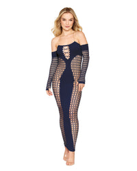 Dreamgirl Seamless Bodystocking Gown with Removable Gold Halter Chain Bodystocking Dreamgirl