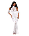 Dreamgirl Seamless Geometric Fence Net Design Bodystocking Gown Bodystocking Dreamgirl 