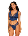Dreamgirl Stretch Denim Cropped Bustier and Matching G-string Set with Embroidery Lace Details Bustier Dreamgirl 