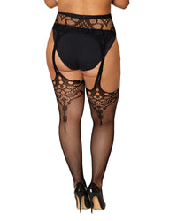 Dreamgirl Women's Plus Size Fishnet Garter Belt Pantyhose Dreamgirl 