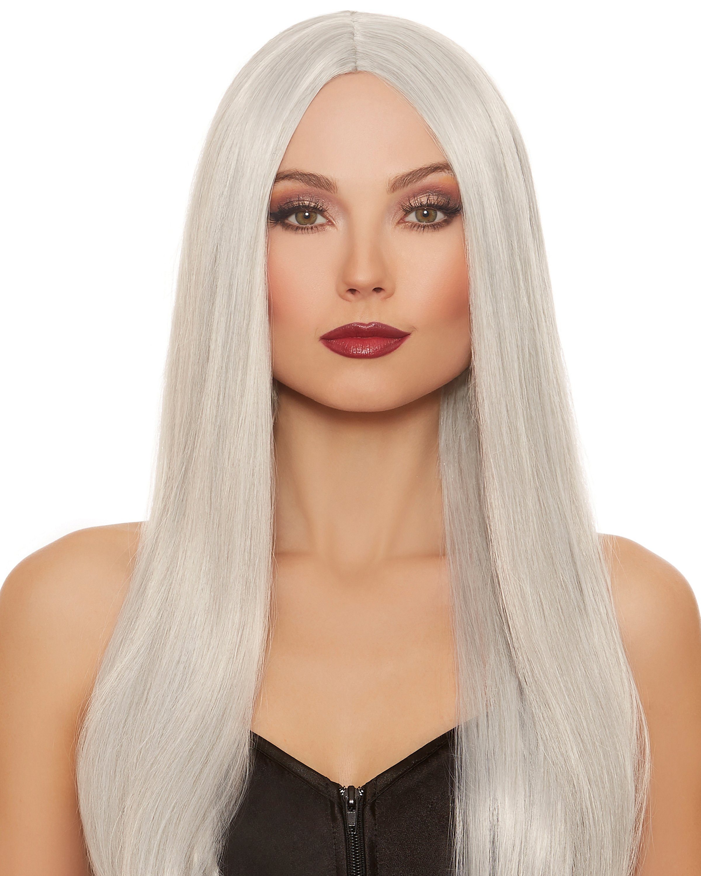 Extra-Long Straight Wig Wig Dreamgirl Costume Adjustable Gray / White Mix 