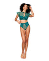 Eyelash Lace and Lurex Mesh Underwire Bra with Flared Sleeves and High-waisted Thong Set Bra Set Dreamgirl 