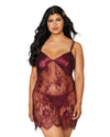 Eyelash lace chemise with wide border pattern on scallop hem LINGERIE CHEMISE Dreamgirl International 