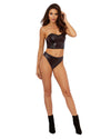 Faux-Leather Cropped Bustier & Thong Set Bustier Dreamgirl International 