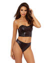 Faux-Leather Cropped Bustier & Thong Set Bustier Dreamgirl International 