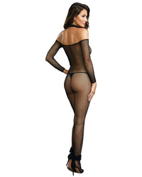 Fishnet Off-The-Shoulder Bodystocking with Attached Collar Bodystocking Dreamgirl International 