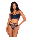 Fishnet & Scalloped Lace Bra Set with Plunge Neckline Lingerie Set Dreamgirl International 