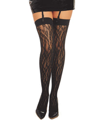 Fishnet Thigh High Stockings with Knitted Leopard Design Thigh Highs Dreamgirl International