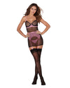 Flocked Pin Dot Stretch Mesh Garter Slip Garter Slip Dreamgirl International 