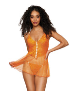 Floral Lace and Mesh Babydoll Babydoll Dreamgirl International 