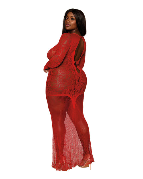 Floral Lace Pattern Bodystocking Gown Gown Dreamgirl 