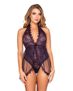 Halter Plunge Front Stretch Lace Teddy Teddy Dreamgirl International 