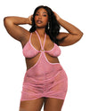 Iridescent Lurex Mesh Garter Slip and G-string Set Garter Slip Dreamgirl International 