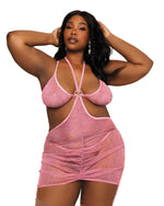 Iridescent Lurex Mesh Garter Slip and G-string Set Garter Slip Dreamgirl International 