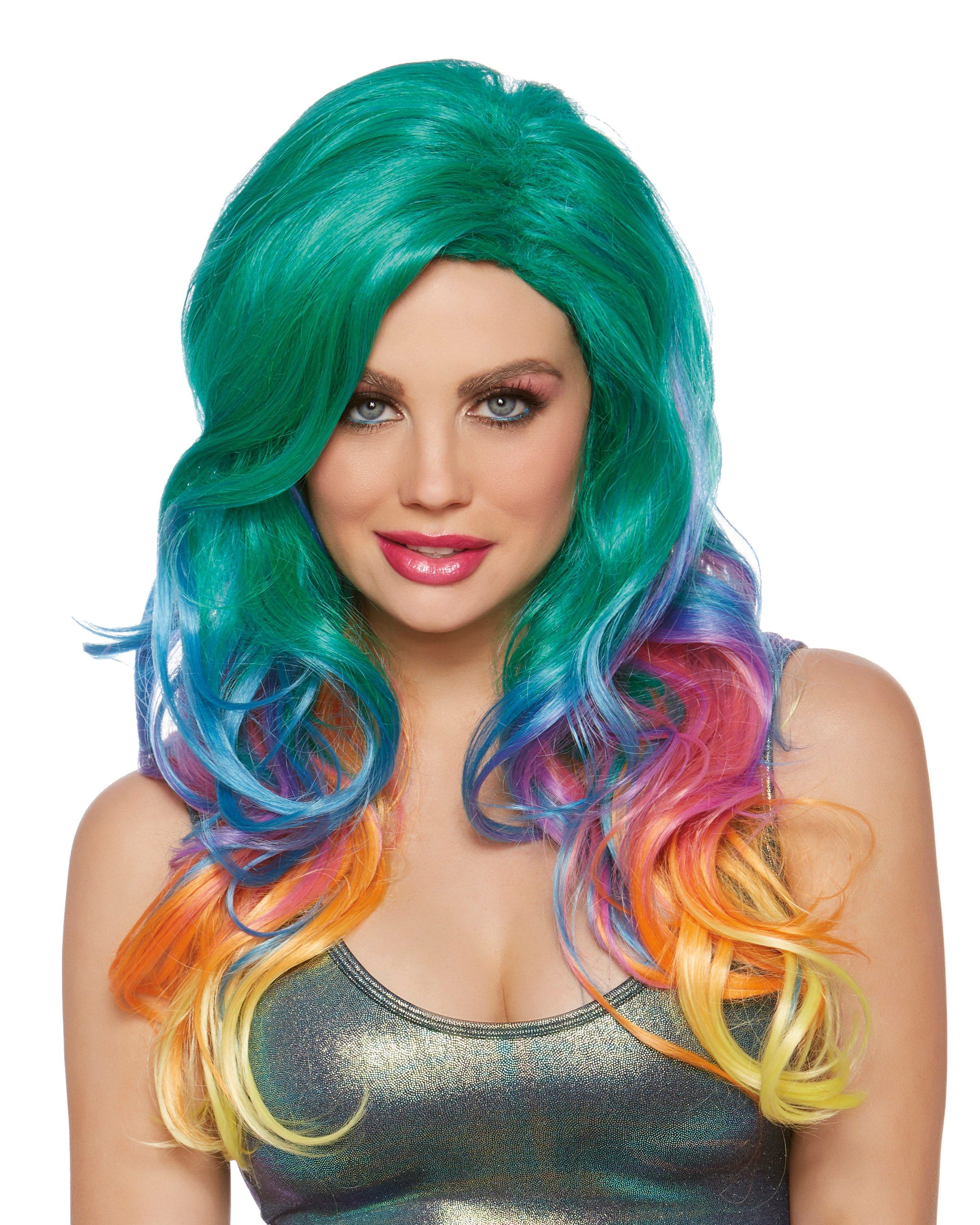 Jewel Tone Rainbow Wig Wig Dreamgirl Costume 