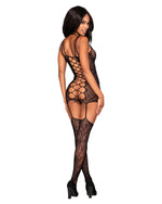 Knitted Lace Garter Dress with Criss-Cross Detail Garter Dress Dreamgirl International 